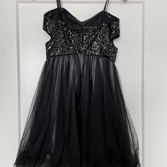 Black Cocktail Strapless Dress with Sparkles, Blondie Nites - Size 7 - Picture 1 of 4